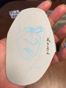 おっとこさん (初めて目と鼻と口描けてた)