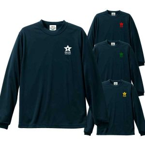 ワンポイントバスケ長袖Tシャツ（ブラック）